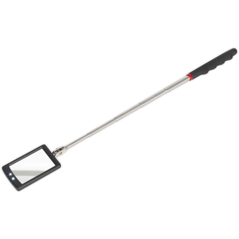 Sealey - S0948 Telescopic Inspection Mirror 52 x 83mm with 2 LEDs