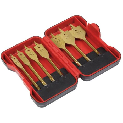 Sealey Titanium Coated Flat Wood Drill Bit Set 7pc AK3707FW