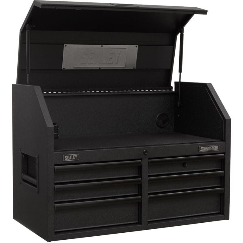 AP3607BE Superline pro Black Edition Topchest with 6 Soft Close Drawers & Power Strip 910mm - Sealey