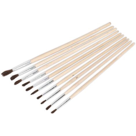 Sealey Touch-Up Paint Brush Assortment with Wooden Handle 10pc PB2