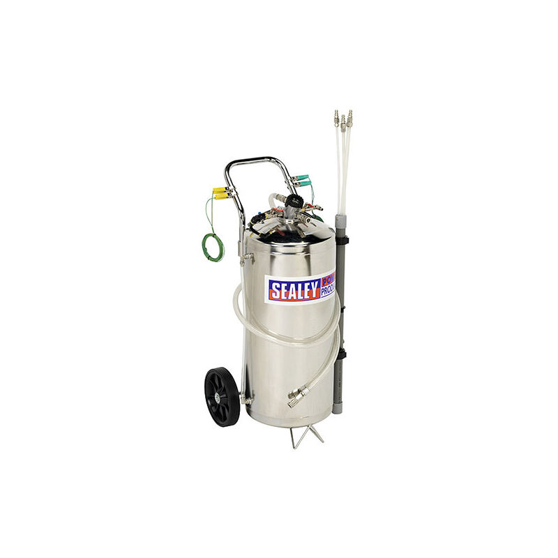 Sealey Tools Uk - Sealey TP200S Air Operated Fuel Drainer 40ltr Stainless Steel - Fuel & Air Con Tools