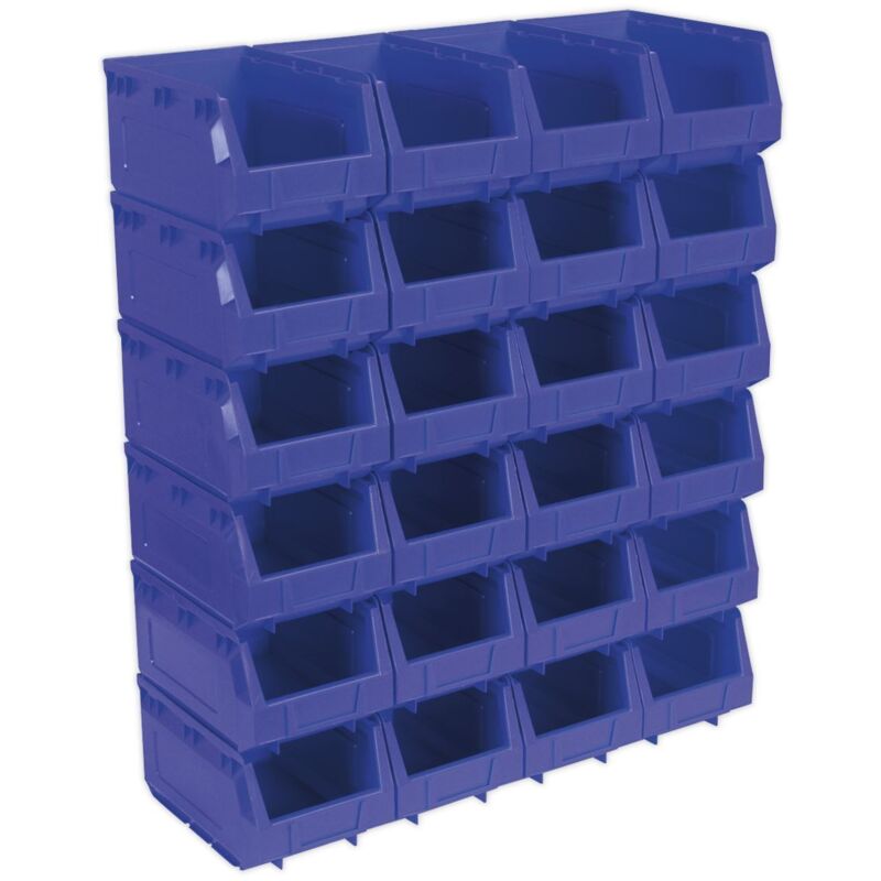 TPS324B Plastic Storage Bin 150 x 240 x 130mm, Blue - Pack of 24 - Sealey