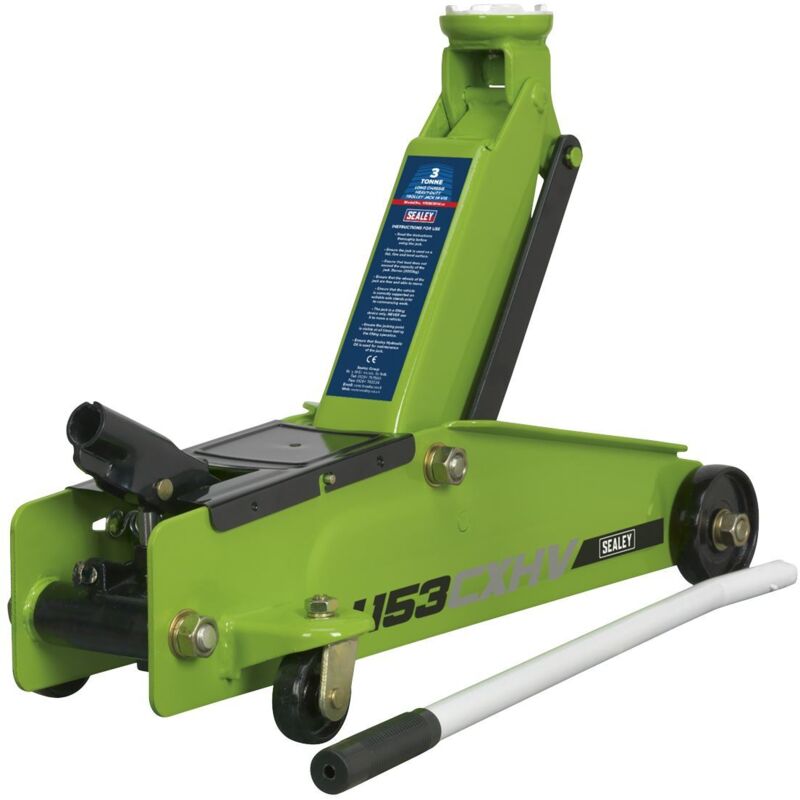 Sealey Trolley Jack 3 Tonne Long Reach Heavy-Duty Hi-Vis 1153CXHV