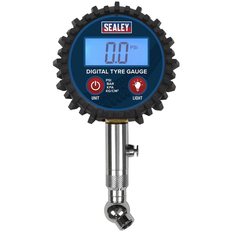 Digital Tyre Pressure Gauge with Swivel Head & Quick Release - Sealey