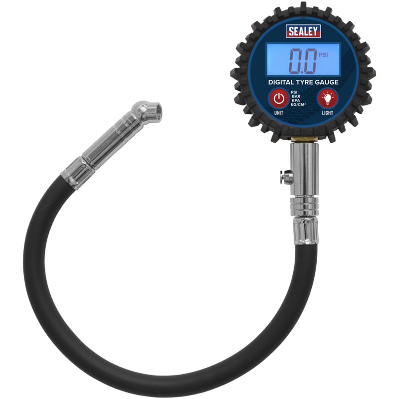 Sealey - Digital Tyre Pressure Gauge with Push-on Connector