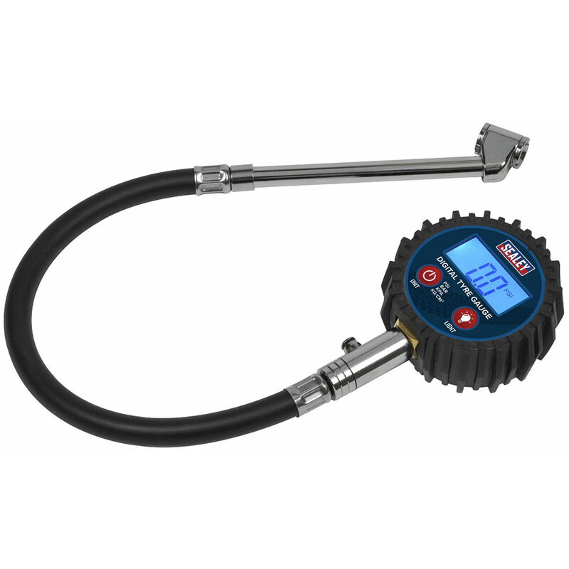 TST003 Digital Tyre Pressure Gauge with Twin Push-On Connector - Sealey