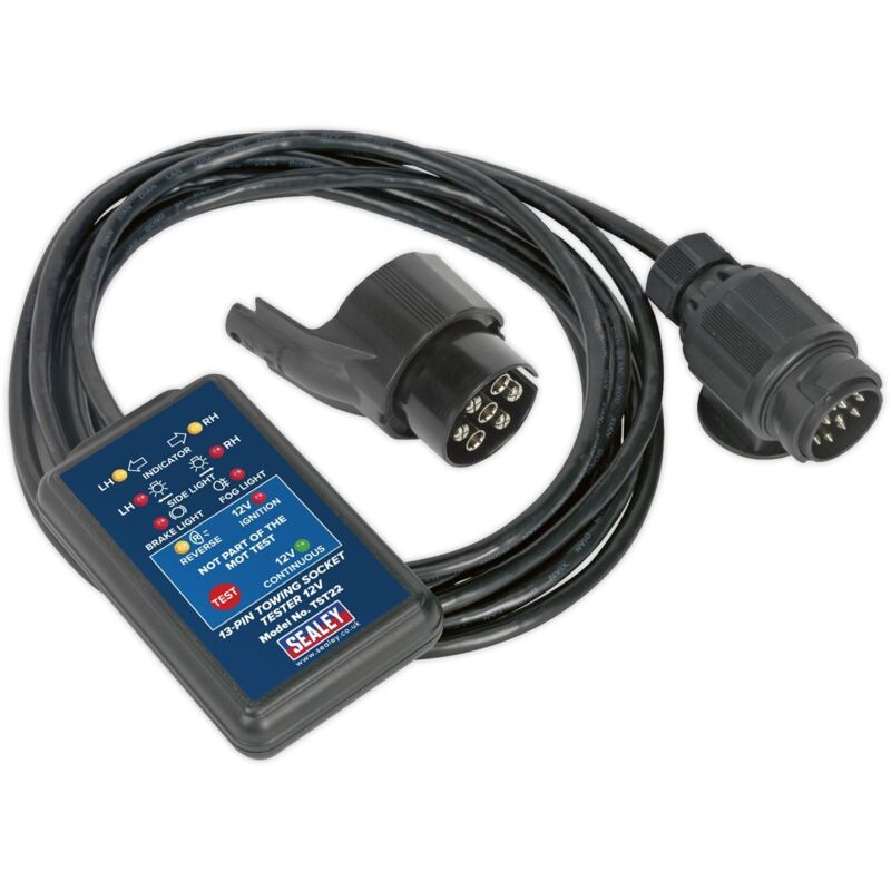 Sealey - TST22 Towing Socket Tester 13-Pin 12V - dvsa Approved