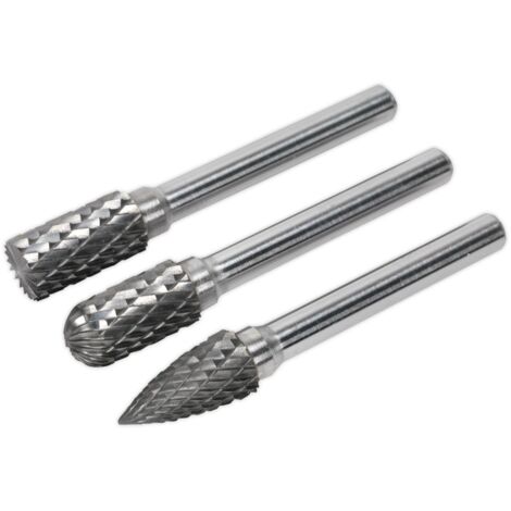 Sealey Tungsten Carbide Rotary Burr Set 3pc SDBK3