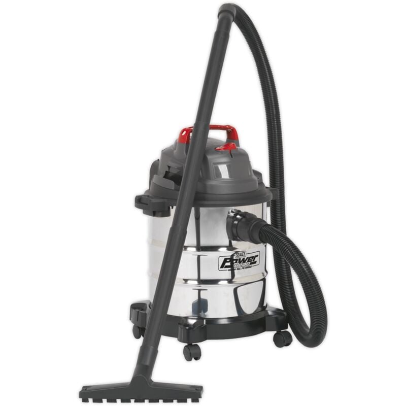 SEALEY - PC195SD Vacuum Cleaner Wet & Dry 20L 1200W/230V Stainless Drum