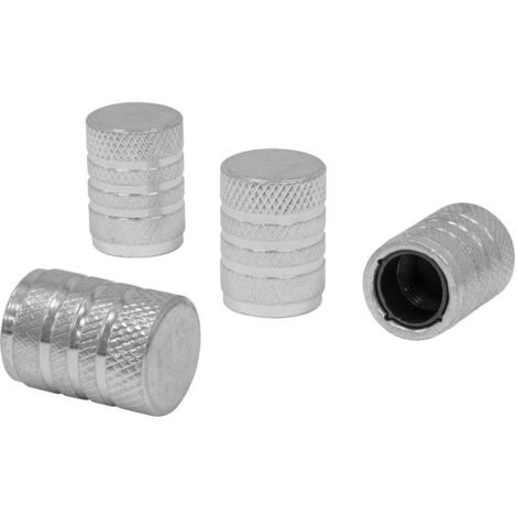 Sealey VCA4 Aluminium Valve Cap 4pc - Silver Anodised