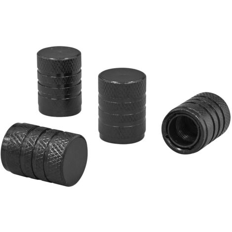 Sealey VCB4 Aluminium Valve Cap 4pc - Black Anodised