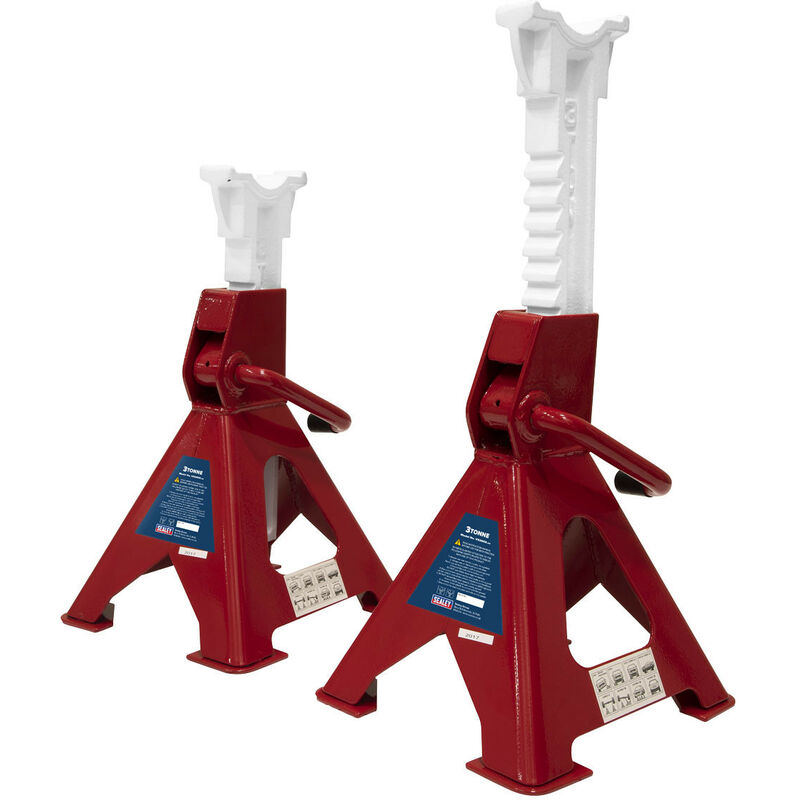 VS2003 Axle Stands (Pair) 3tonne Capacity per Stand Ratchet Type - Sealey
