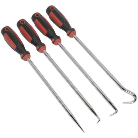 Sealey VS5210 Extra-Long Pick & Hook Set 4pc
