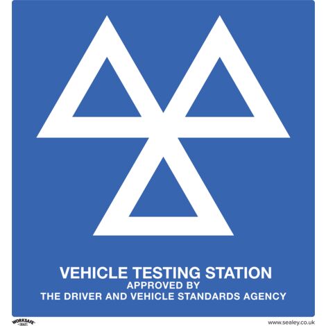 Sealey Warning Safety Sign - MOT Testing Station - Rigid Plastic - Pack of 10 SS51P10