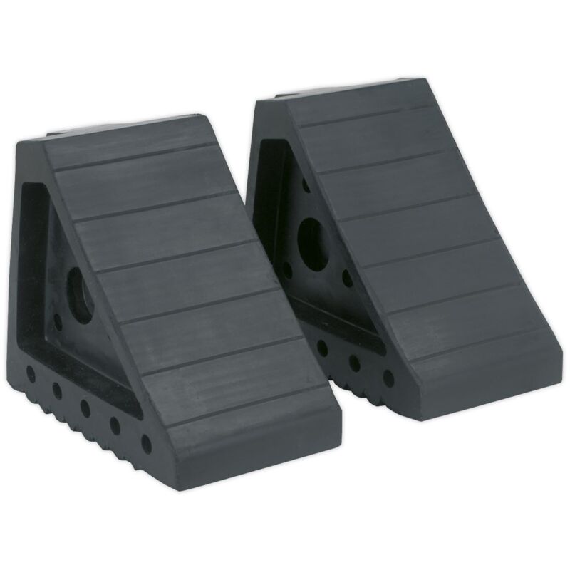 Rubber Wheel Chocks - Pair WC01 - Sealey