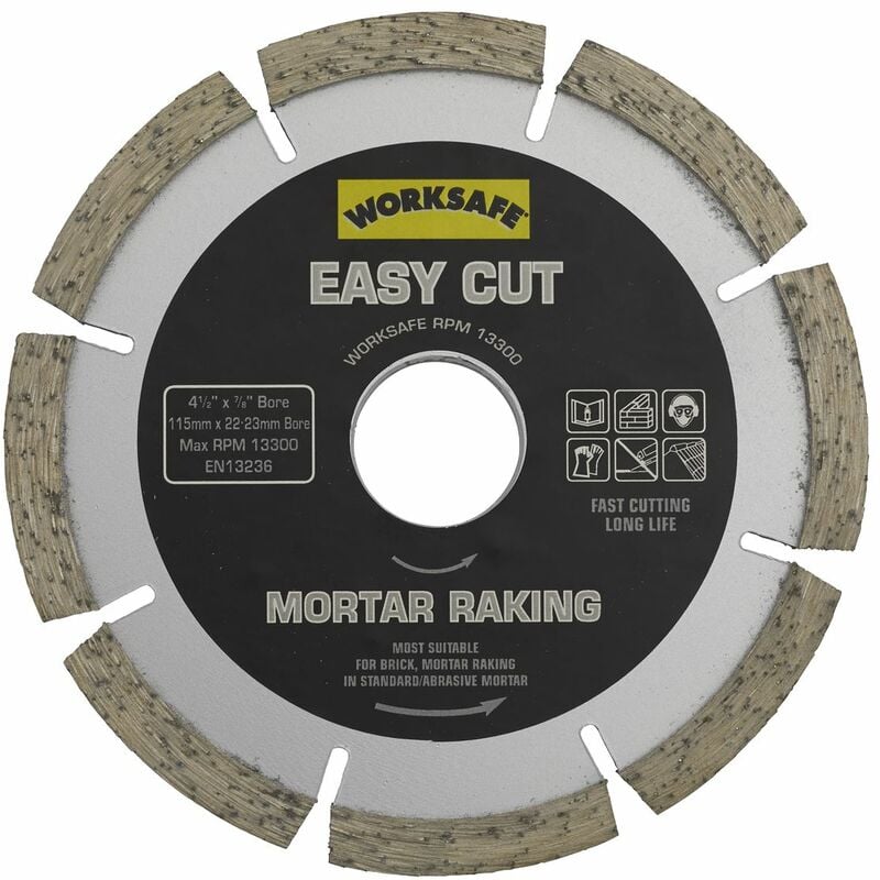 Easy Cut Diamond Blade �115 x �22mm - Mortar Raker WDEC1156MR - Sealey