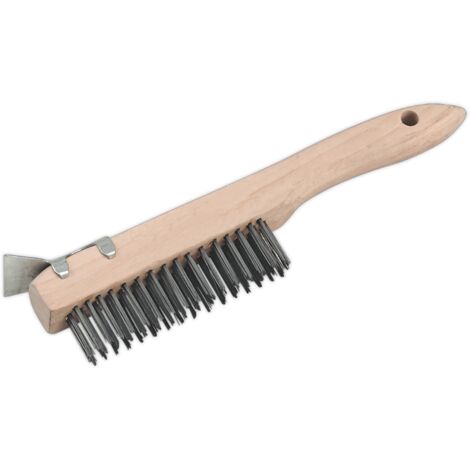 Sealey Wire Brush with Steel Fill & Scraper 260mm WB03