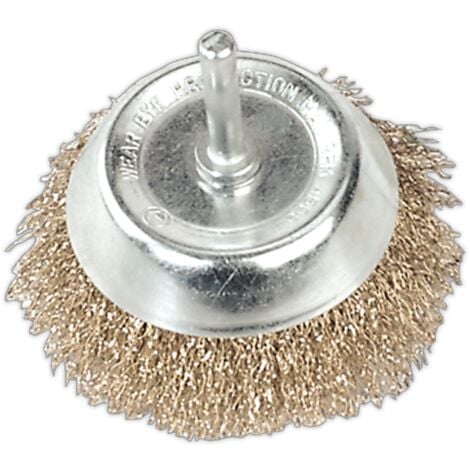 Sealey Wire Cup Brush 75MM with 6MM Shaft