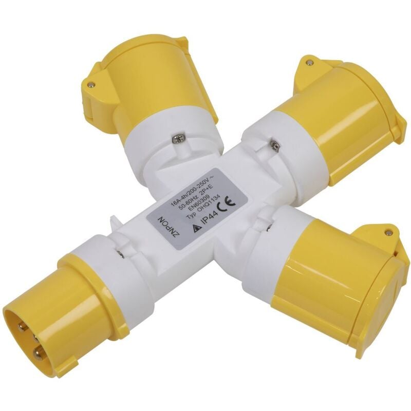 2P+E 3-Way Adapter 110V - Sealey
