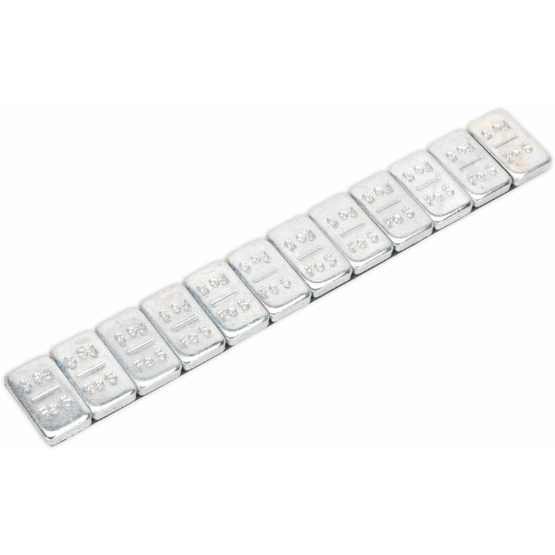WWSA5 Wheel Weight 5g Adhesive Zinc Plated Steel Strip of 12 Pack of 100 - Sealey