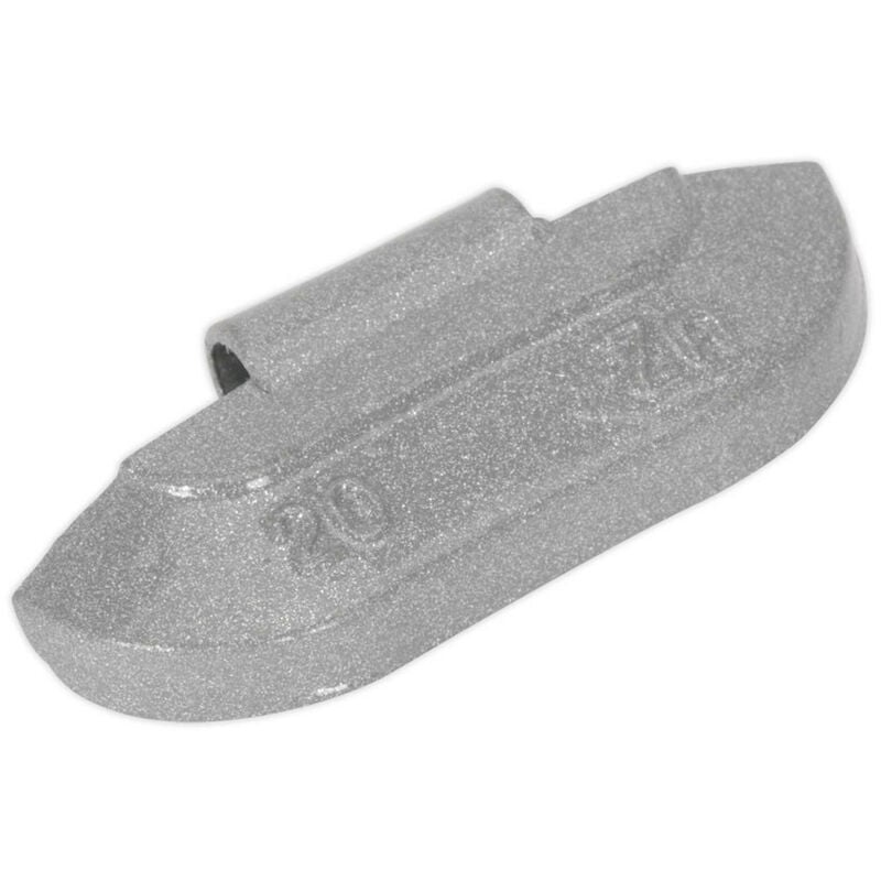 WWSH20 Wheel Weight 20g Hammer-On Zinc for Steel Wheels Pack of 100 - Sealey