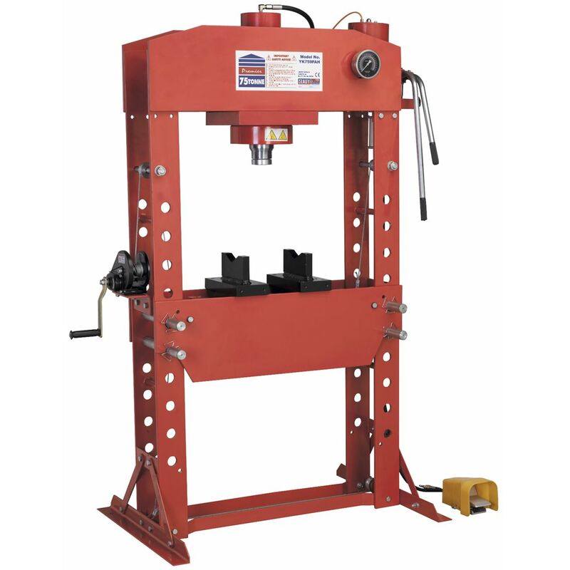 Sealey - Air/Hydraulic Press 75 Tonne Floor Type with Foot Pedal YK759FAH