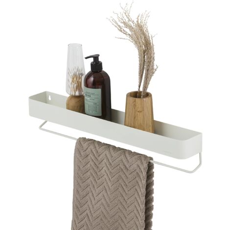 Sealskin Brix Scaffale a Parete con portasciugamani, Metallo, Bianco, 55 cm