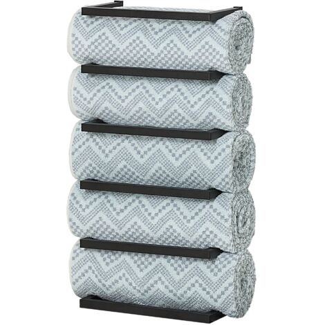 Sealskin Carre Portant serviette mural 48x24x12cm noir mat