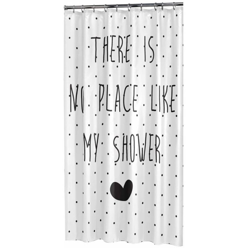 PEVA Pl/ástico Blanco y Negro 180 x 200 cm Sealskin Cortina de Ducha Sayings