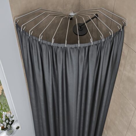 Ensemble Rideau De Douche Easy Roll Tout-en-un - Barre Et Rideau Transparent 180x200 Cm - Pour Baignoire Ou Douche D'angle - 6