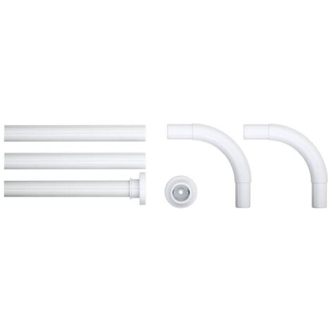 Sealskin Seallux Barre de douche combi diamètre 90x90cm ou 90x90x90cm ou 80x170cm ø28mm Blanc