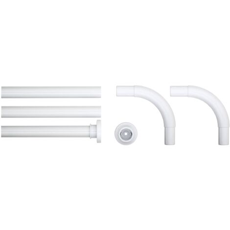Sealskin Seallux Binario Modulare per Tenda da Doccia, Acciaio Inox, Bianco, 90 x 2,8 x 2,8 cm