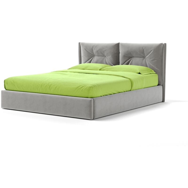 Letto Contenitore Made In Italy Cangù sean matrimoniale tessuto grigio perla