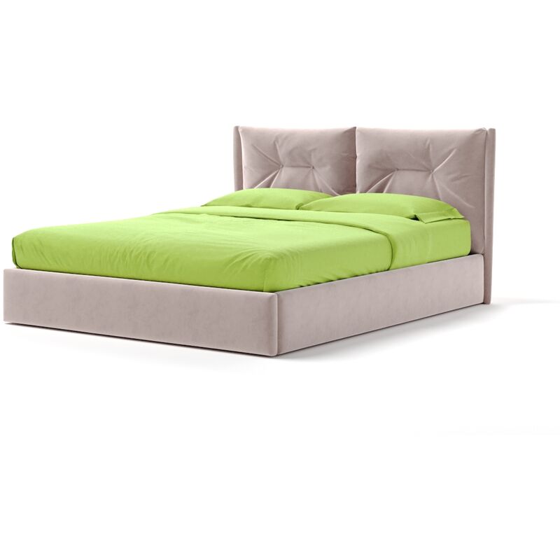 Letto Contenitore Made In Italy Cangù sean matrimoniale tessuto rosa