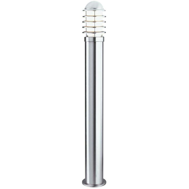 Searchlight Louvre - 1 Light Outdoor Bollard Light Stainless Steel with Polycarbonate Diffuser IP44, E27