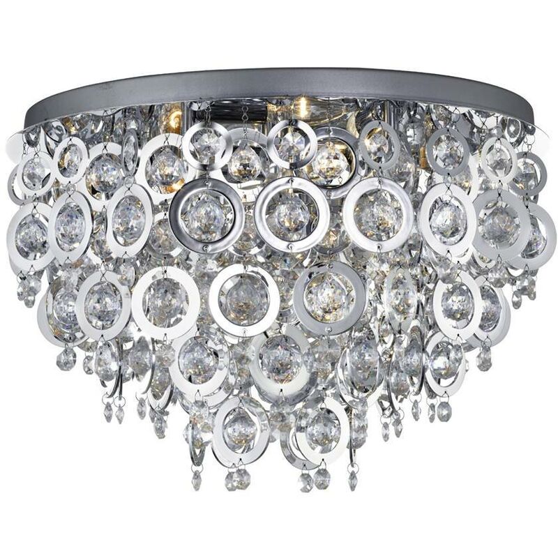 Nova - 5 Light Flush Ceiling Light Chrome, E14 - Searchlight