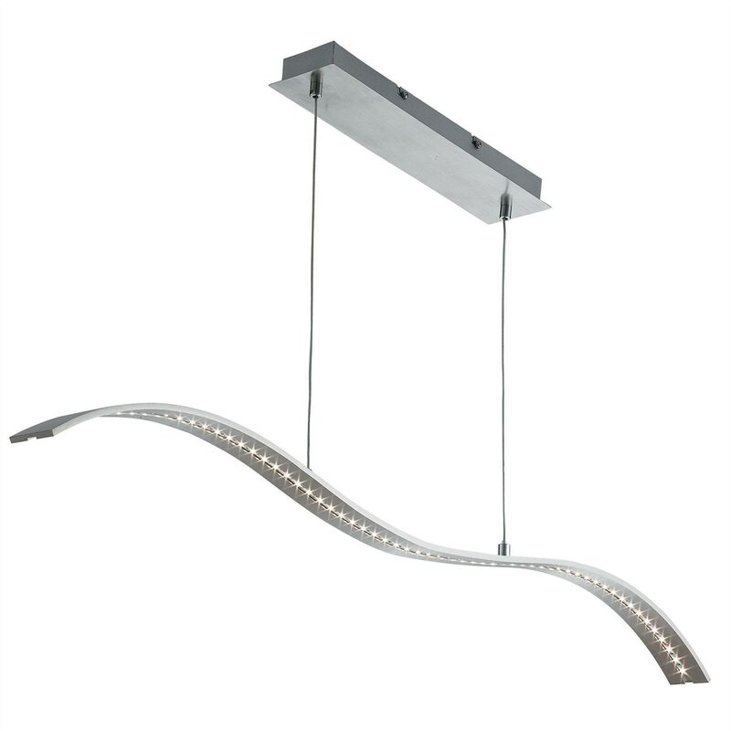 Searchlight Bar Lights - Integrated LED Bar Ceiling Pendant Satin Silver, Satin Nickel