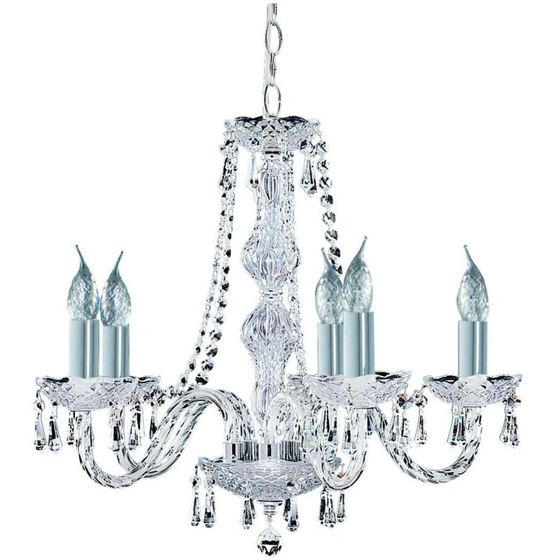 Hale - 5 Light Crystal Chandelier Chrome Finish, E14 - Searchlight