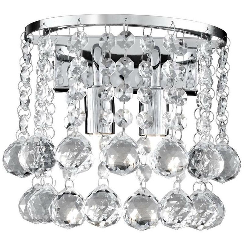 Searchlight Lighting - Searchlight Hanna - Indoor Wall 2 Light Chrome with Crystals, G9