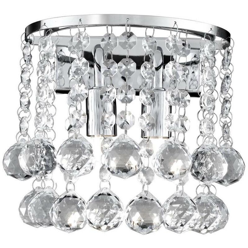 Searchlight Hanna - Indoor Wall 2 Light Chrome with Crystals, G9