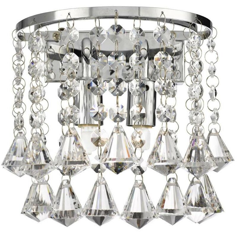 Searchlight Lighting - Searchlight Hanna - Indoor Wall 2 Light Chrome with Crystals, G9