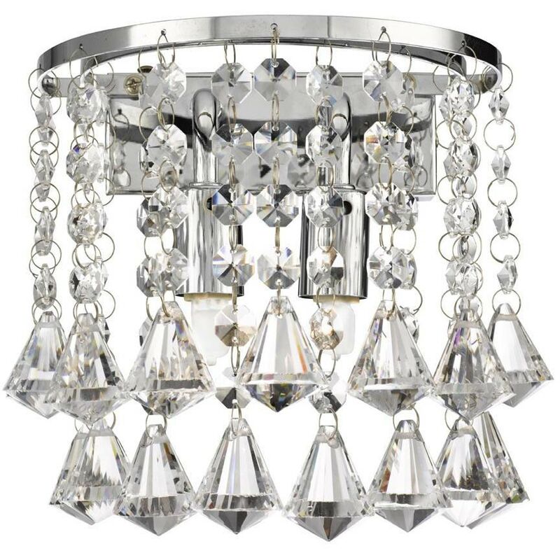 Searchlight - Hanna - Indoor Wall 2 Light Chrome with Crystals, G9