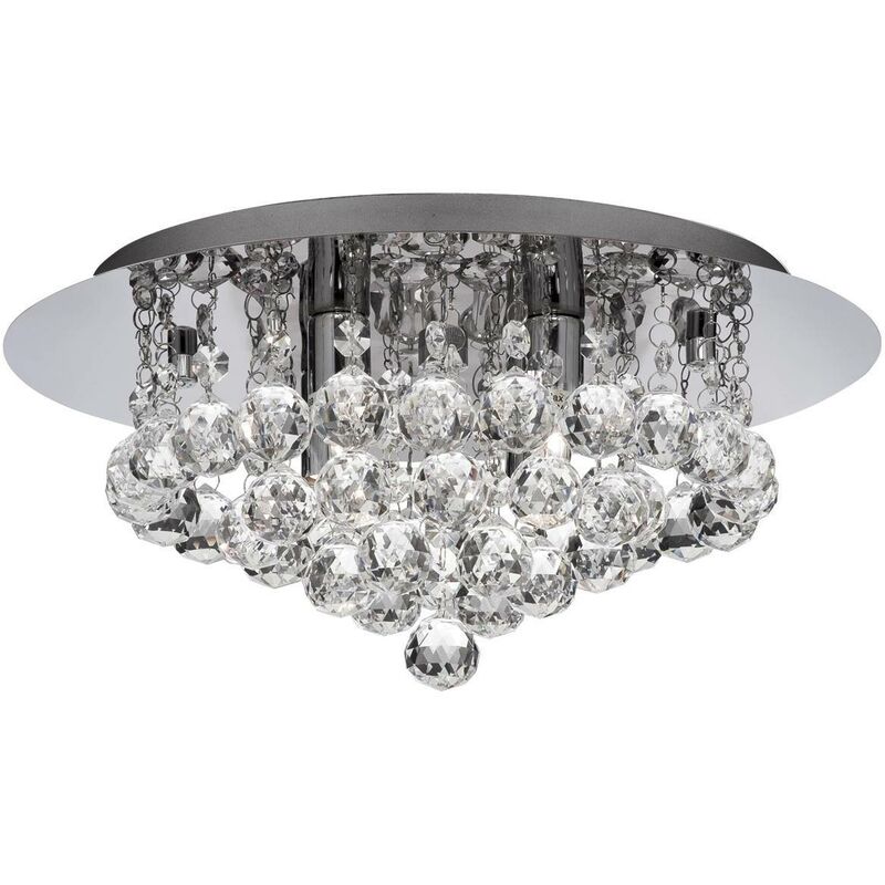 Hanna - 4 Light Ceiling Semi Flush Light Chrome with Crystals, G9 - Searchlight