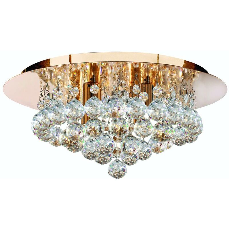 Hanna - 4 Light Ceiling Semi Flush Light Gold with Crystals, G9 - Searchlight