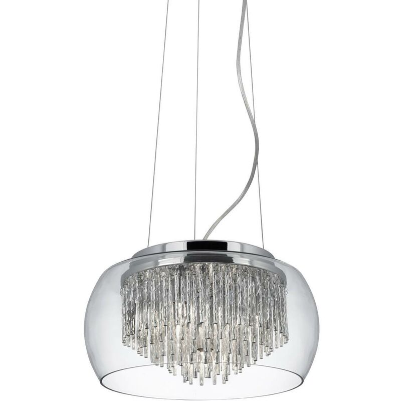 Curva - 4 Light Ceiling Pendant Chrome, Glass, G9 - Searchlight