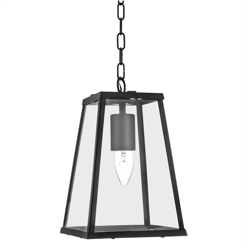 Lanterns - 1 Light Lantern Pendant Black, E27 - Searchlight