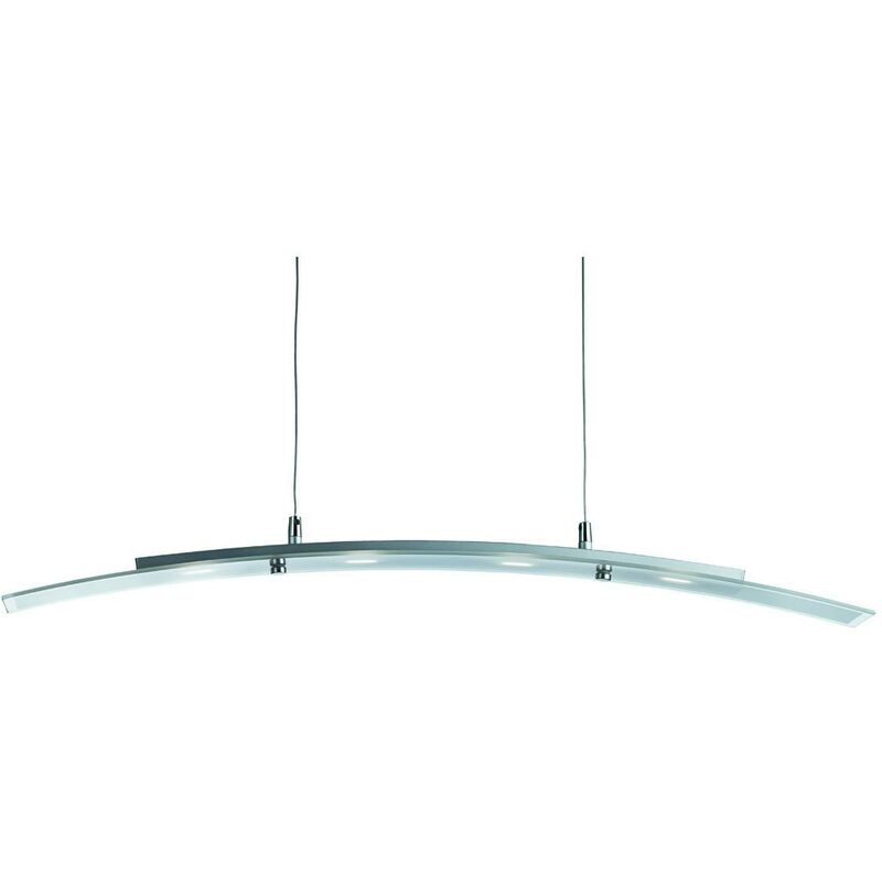 Bar Lights - led Ceiling Pendant Bar Light Satin Silver, Glass 4 Curved - Searchlight