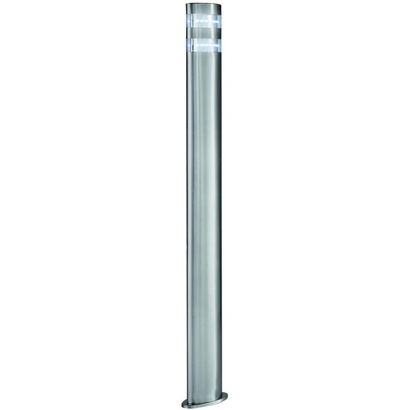 India - led Outdoor Bollard Post Light Satin Silver, Stainless Steel IP44 - Searchlight