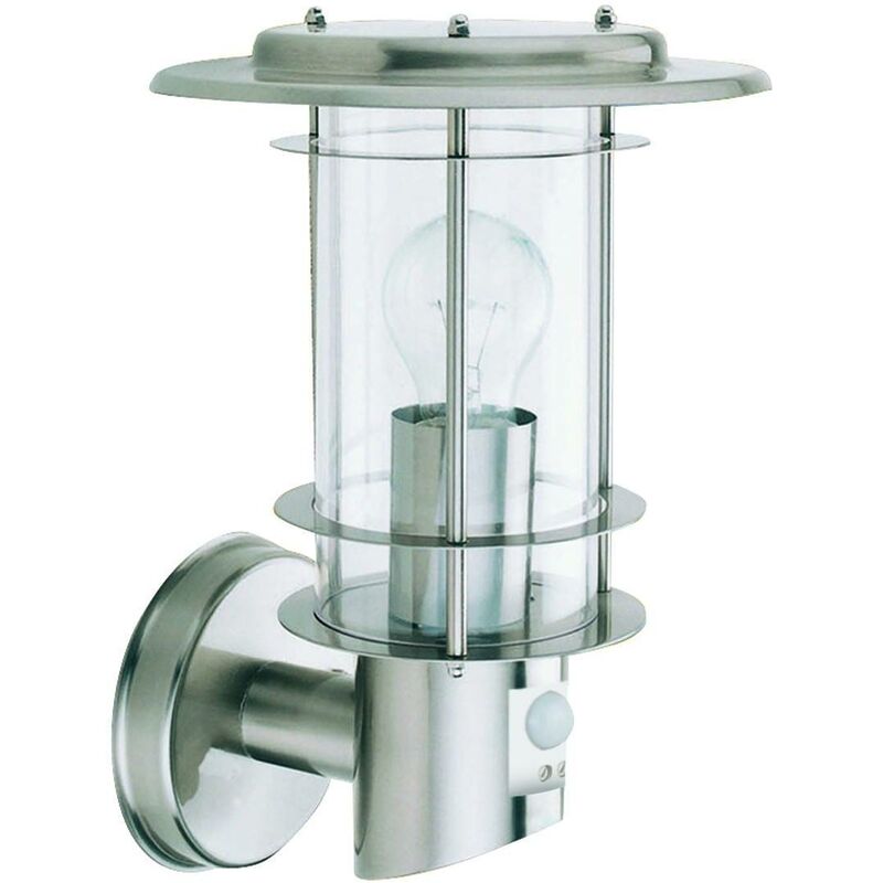 Outdoor - 1 Light Outdoor Wall Light Stainless Steel with Motion Sensor IP44, E27 - Searchlight