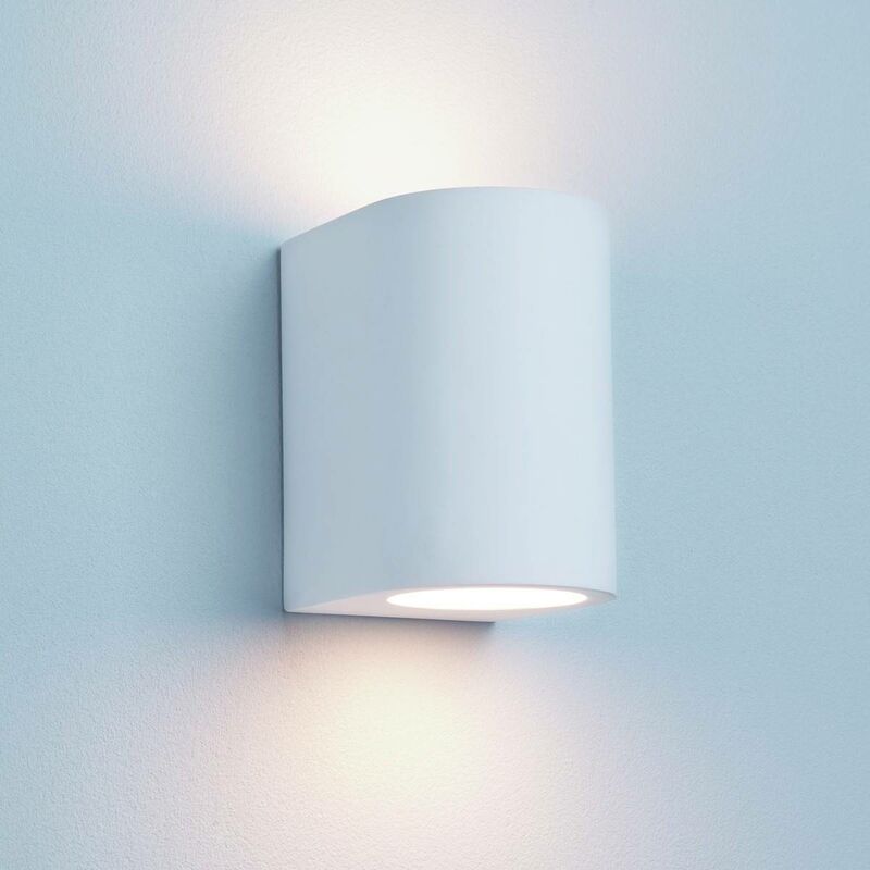 Gypsum - 1 Light Up & Down Wall Light Paintable White Plaster, G9 - Searchlight